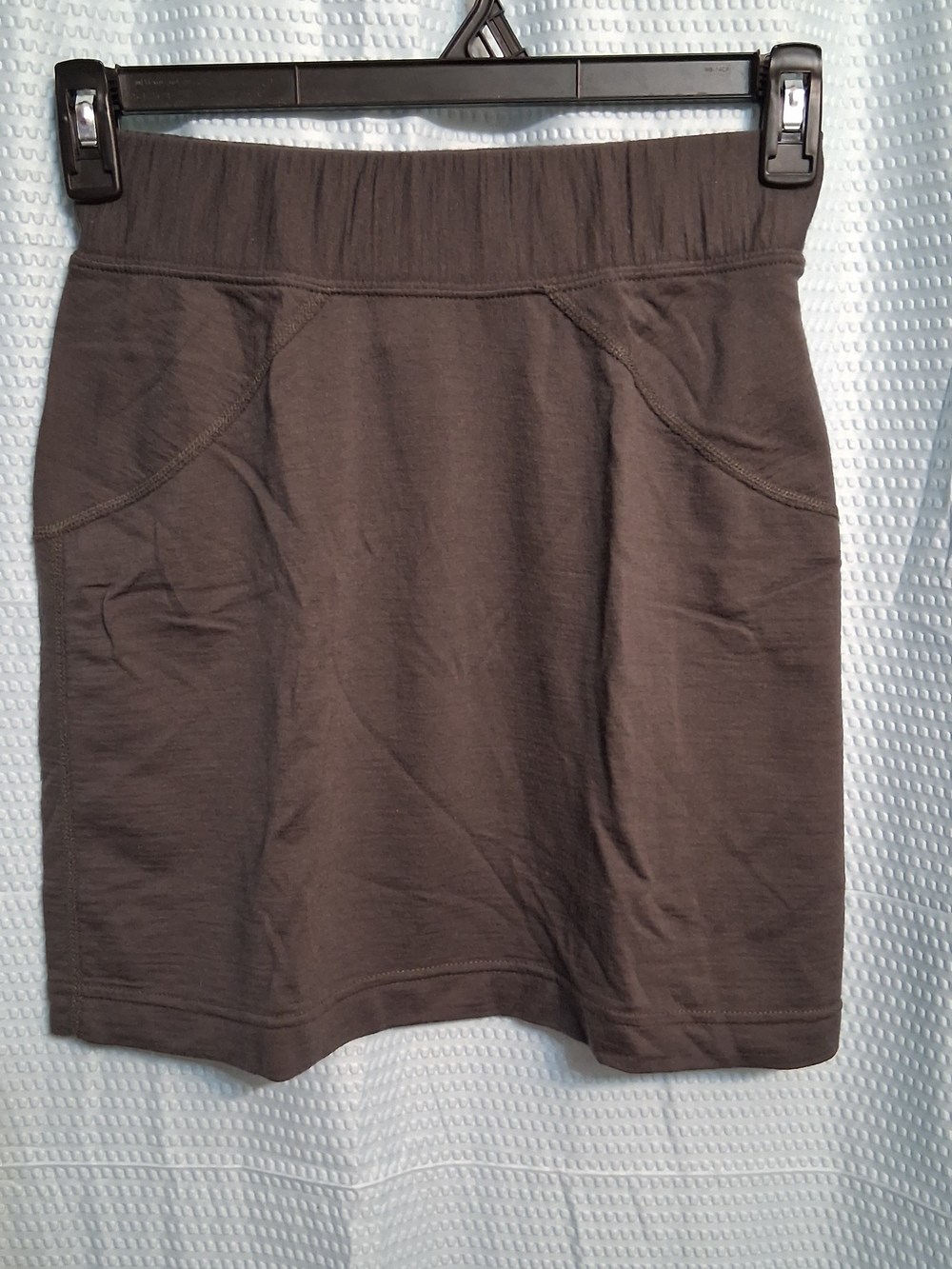 ibex Heather Gray 100% Merino Wool Skirt.